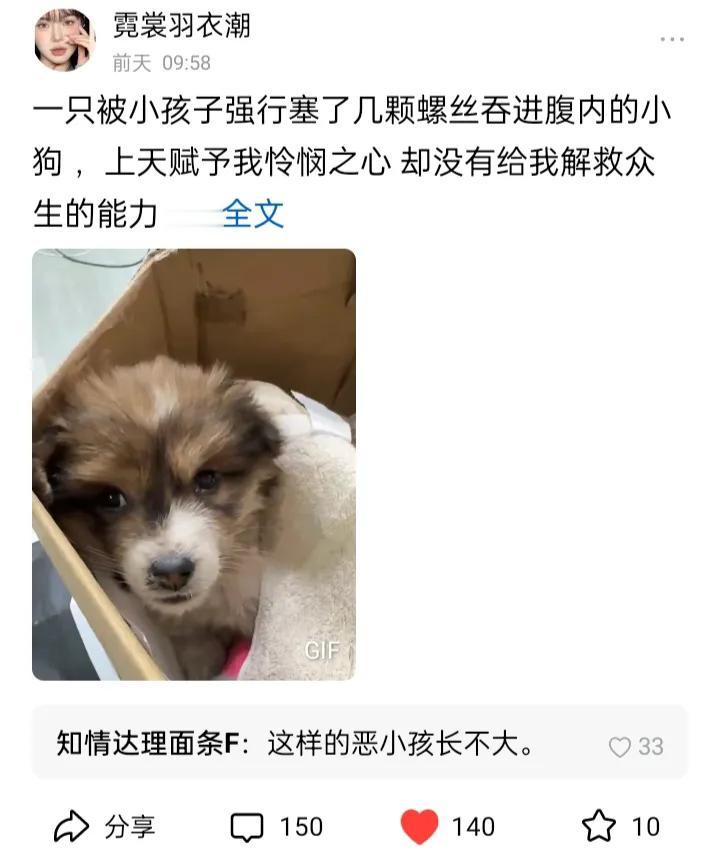 小狗，呆萌呆萌的，但小孩子可不一定，甚至有不少是熊孩子。小狗也从没想到，熊孩子会
