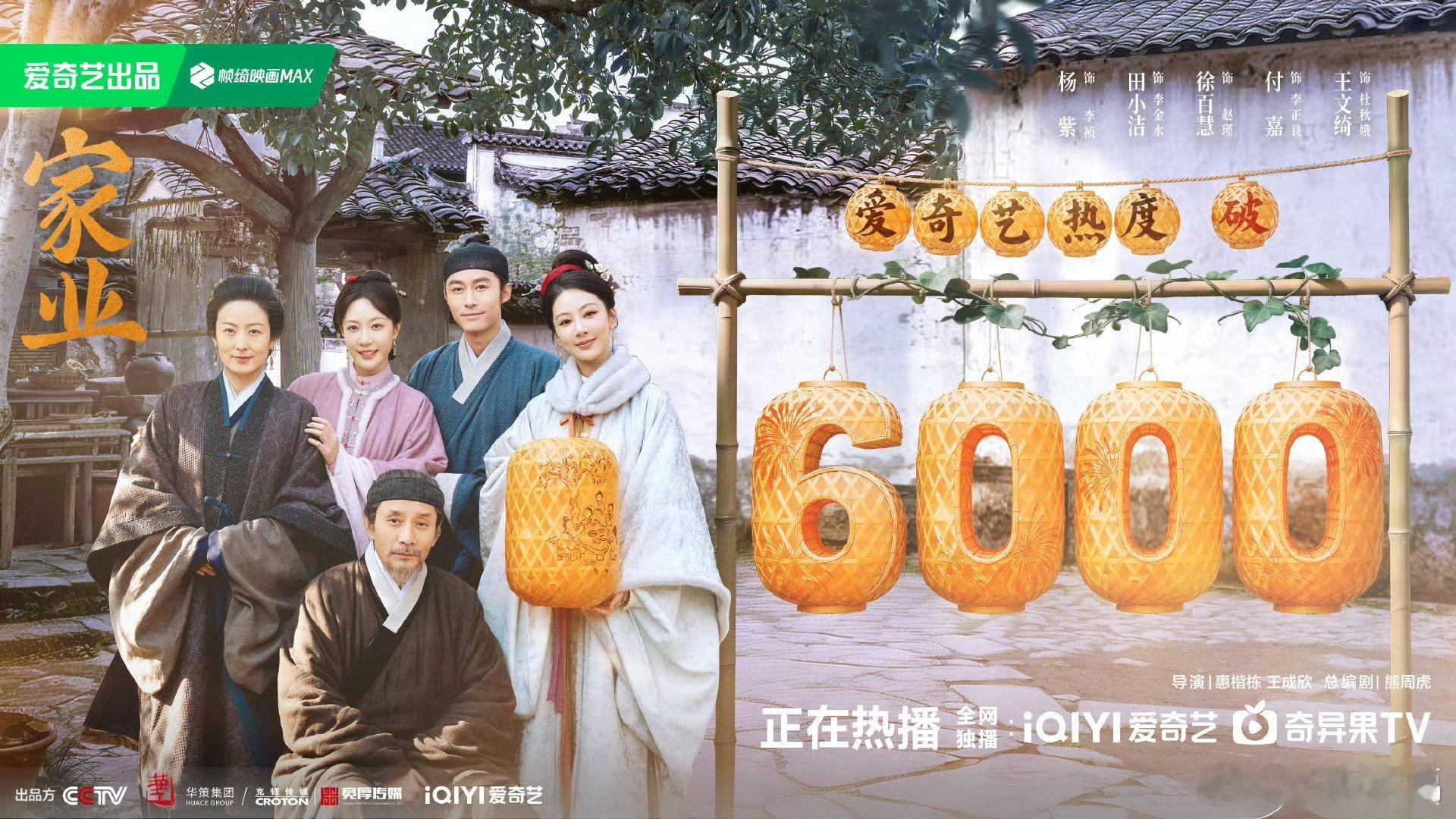 家业爱奇艺热度破6000恭喜我们《家业》爱奇艺热度火速破6000！！🎉 开播第