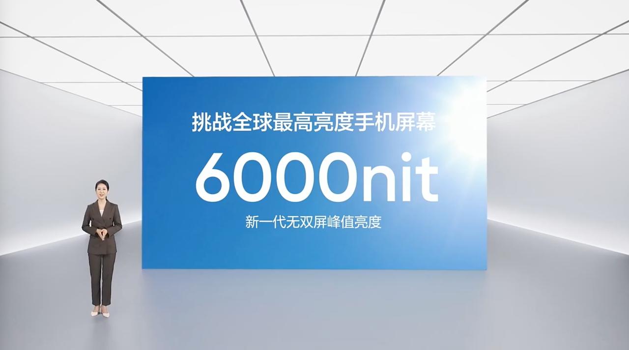 6000nit亮度，这是在整手电筒嘛。 
全局最高1600nit，手动1000n