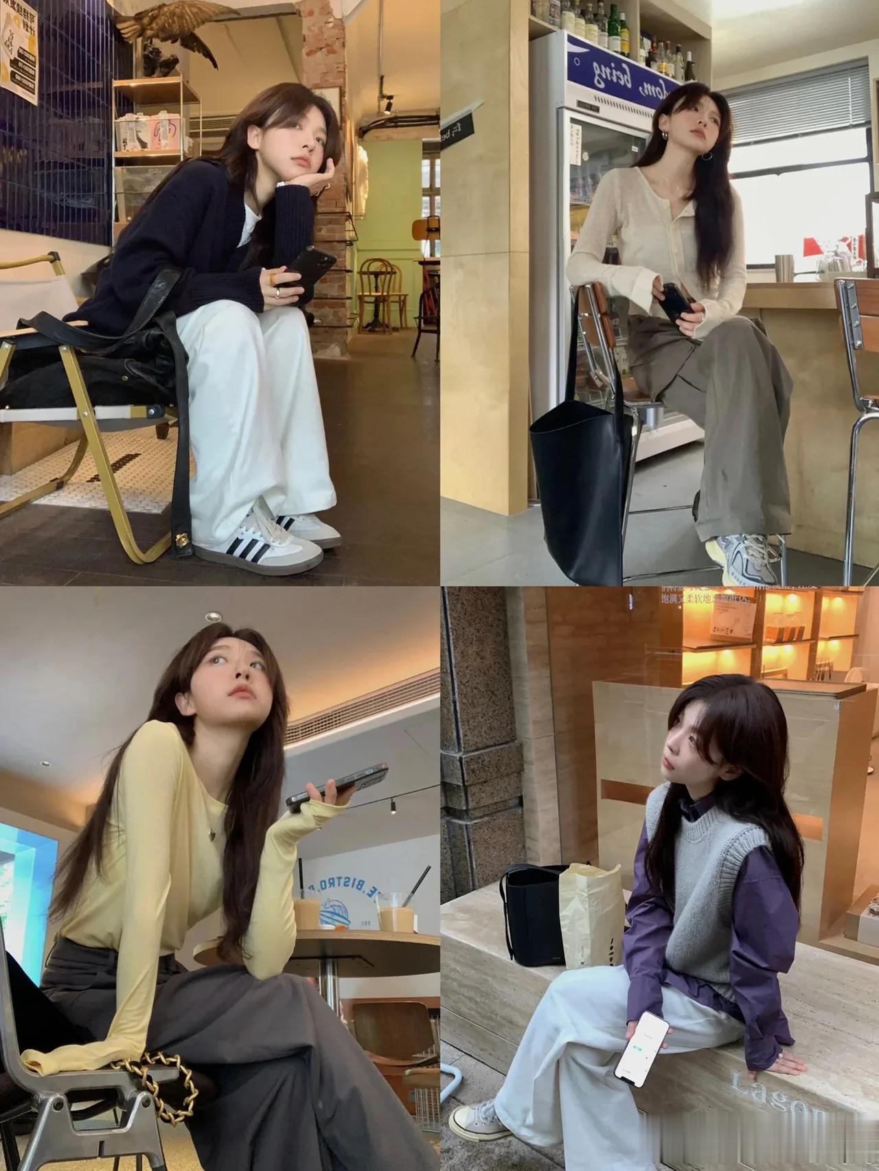 不会拍照的看过来～3️⃣2️⃣种韩系坐姿拍照姿势 📸慵懒随意～
1️⃣拿手机看