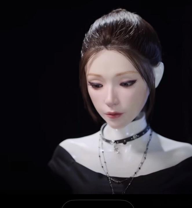 首形科技的仿生机器人典型的网红脸型，神态还差点意思不过，再往后几十年就不好说了，
