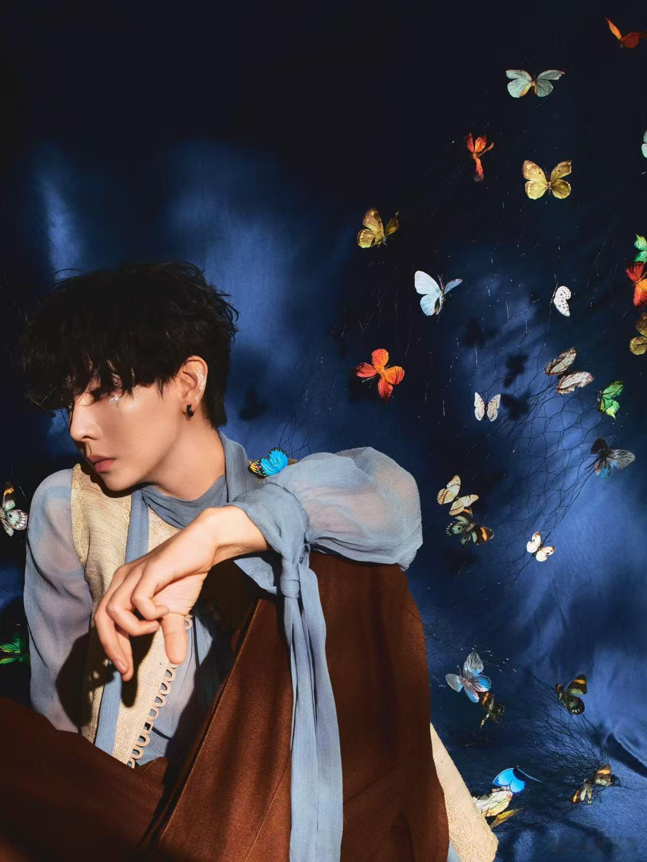 胡夏的演唱会每一帧都是艺术，蝶翼般的蓝调光影与他的声音交织，仿佛整个世界都安静下