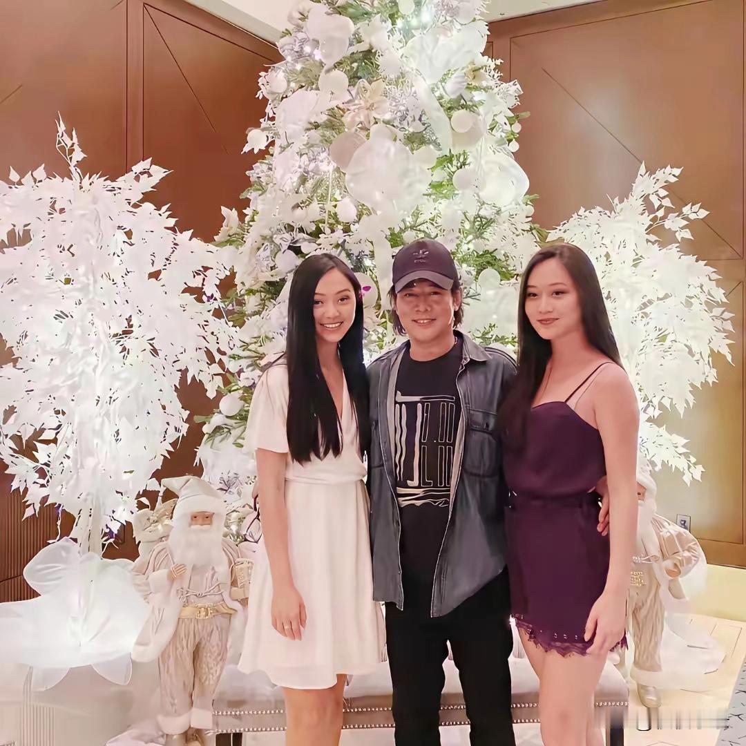"耶诞树下欢乐聚，李连杰与家人合影留念，气氛温馨美好。"[赞][赞]