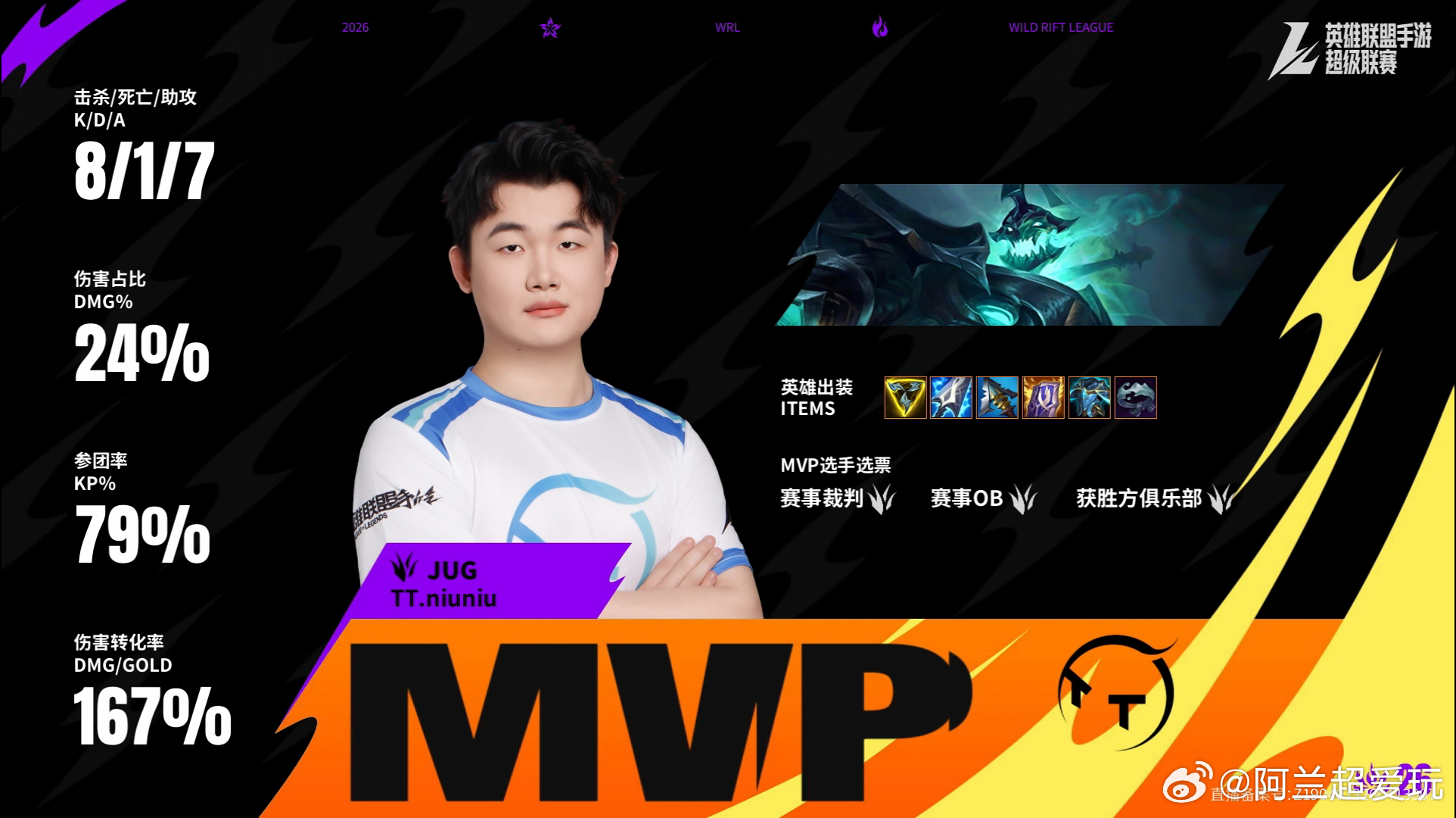 2026WRL夏季赛 第二局：SS1 0-2 TT本局MVP：TT.niuniu