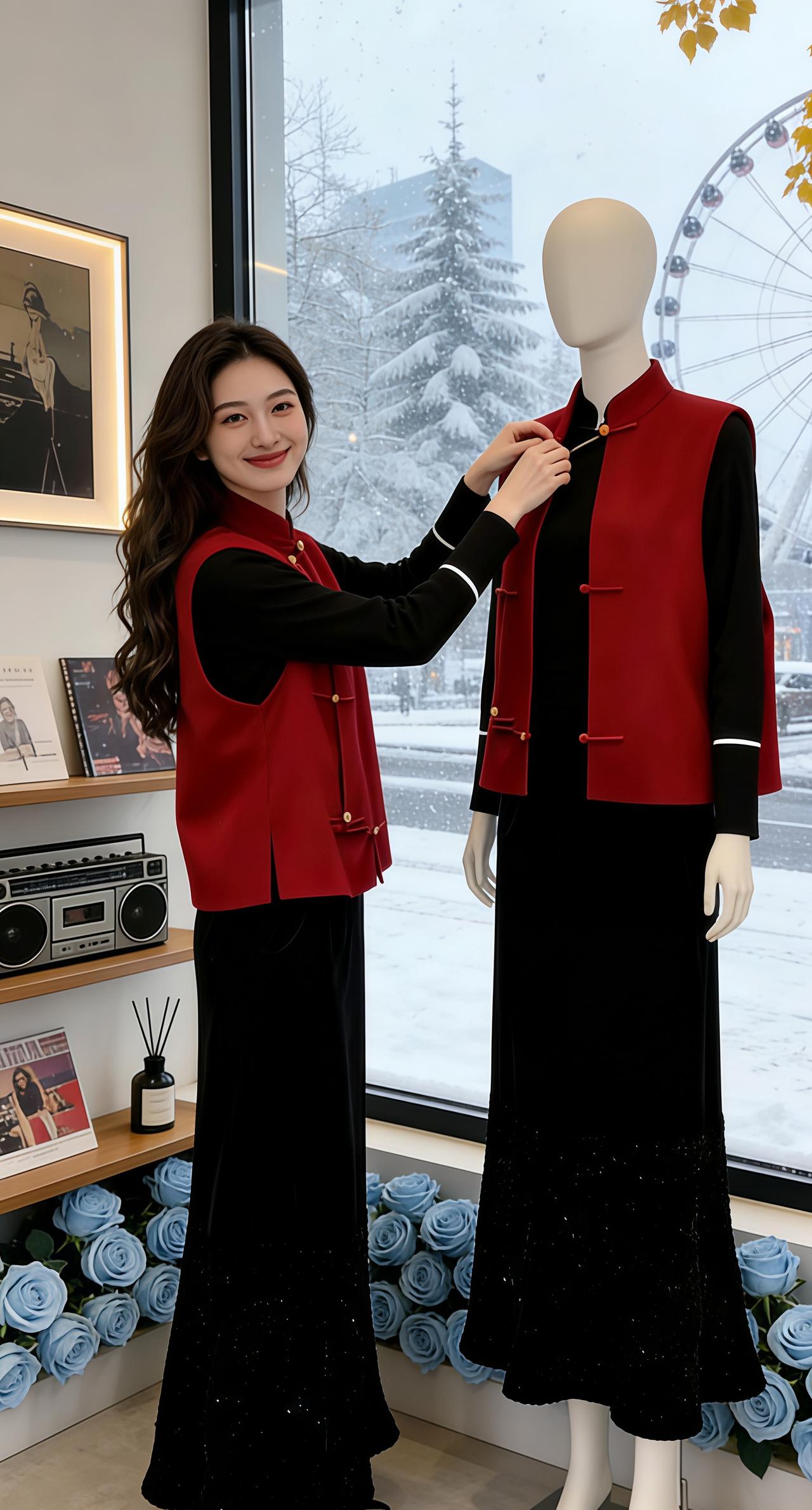 减龄气质 穿搭 红色系 今天穿什么 新年穿搭