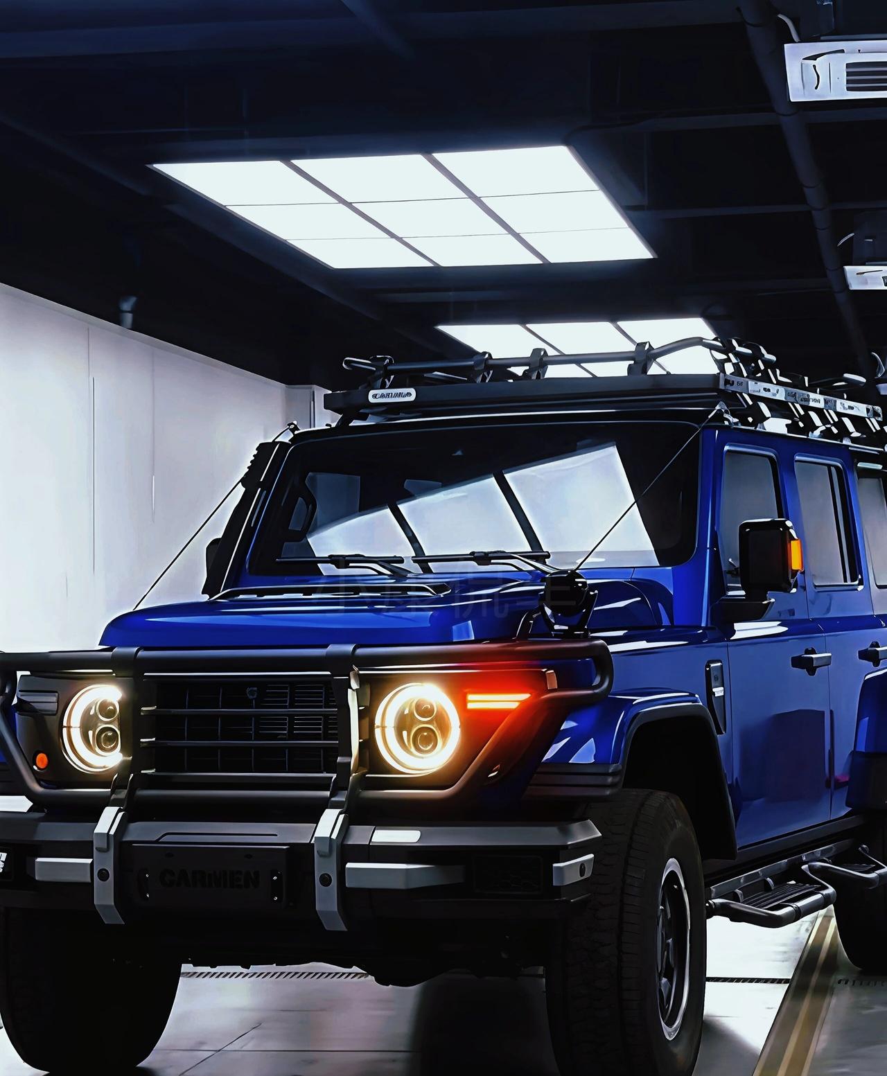 212爆改克莱因蓝，直接封神越野顶流亮面克莱因蓝超正，阳光下自带金属光泽，阴天又