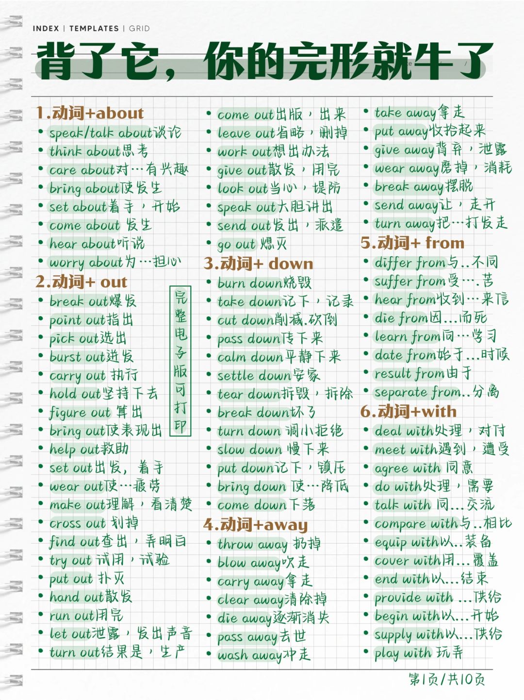 完形稳了‼️高频短语376组！一次性吃透！
