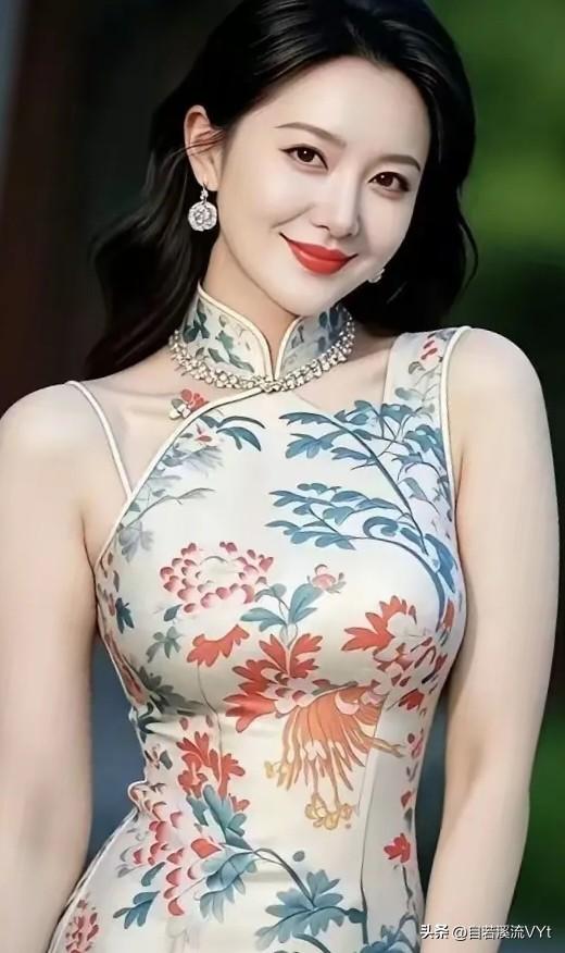 阮郎归·娴雅娇姿
 
云丝轻拢衬清颜，珠环映鬓边。
凤花绣锦裹柔肩，旗袍蕴古妍。