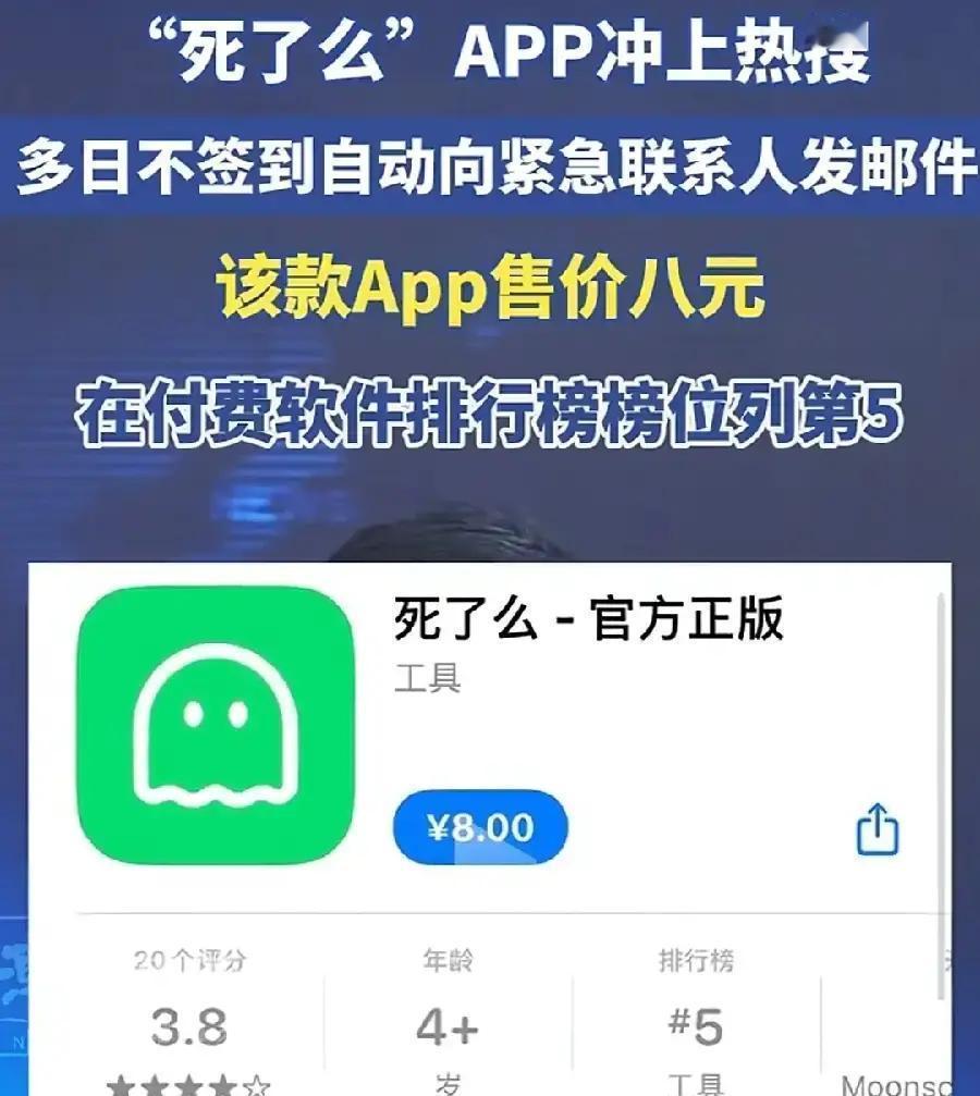 乍一听“死了么”这个app，还以为是年轻人恶搞，心里直犯嘀咕
可仔细一看，功能却