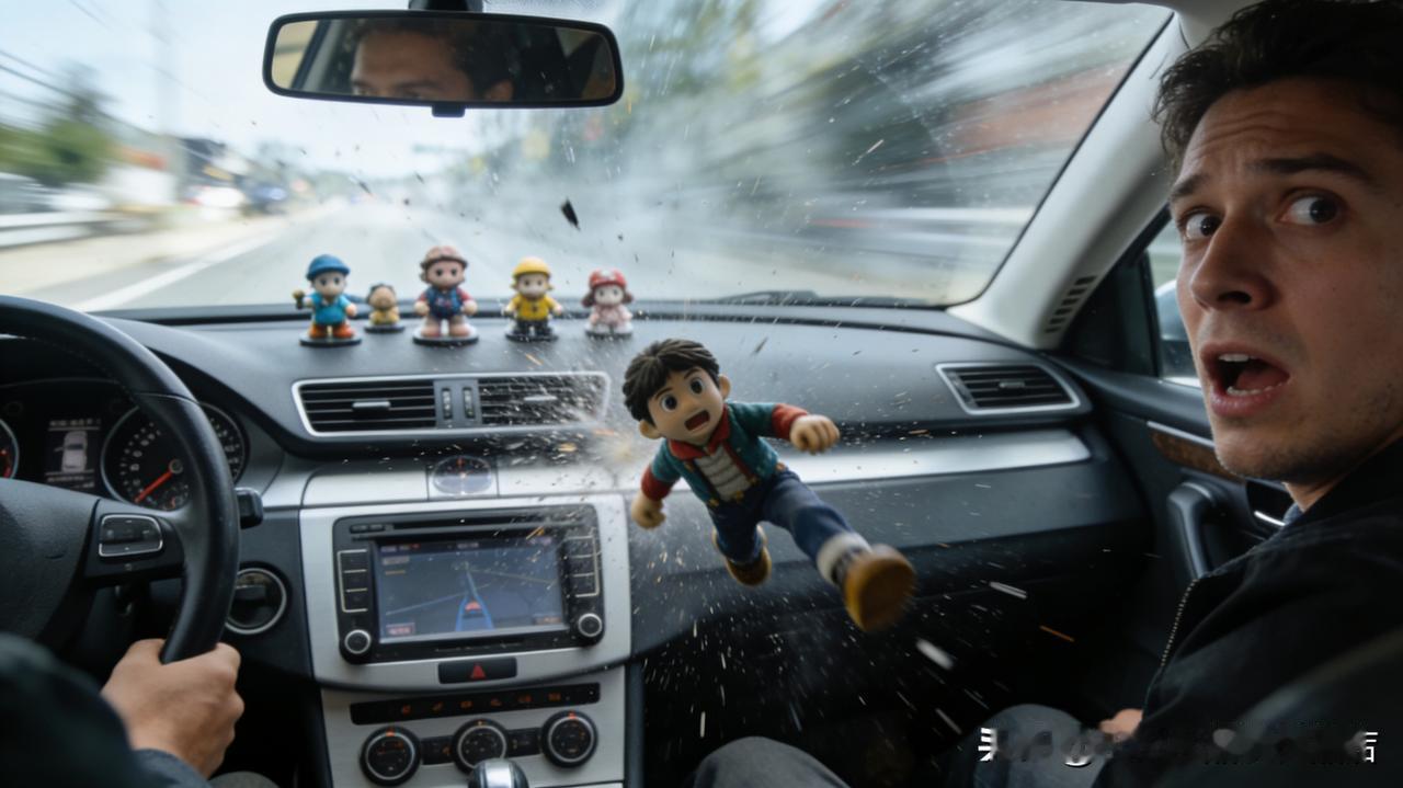 车里千万别再摆那些可爱的小玩偶了！看着是挺萌，但真出了事就是定时炸弹。现在很多人