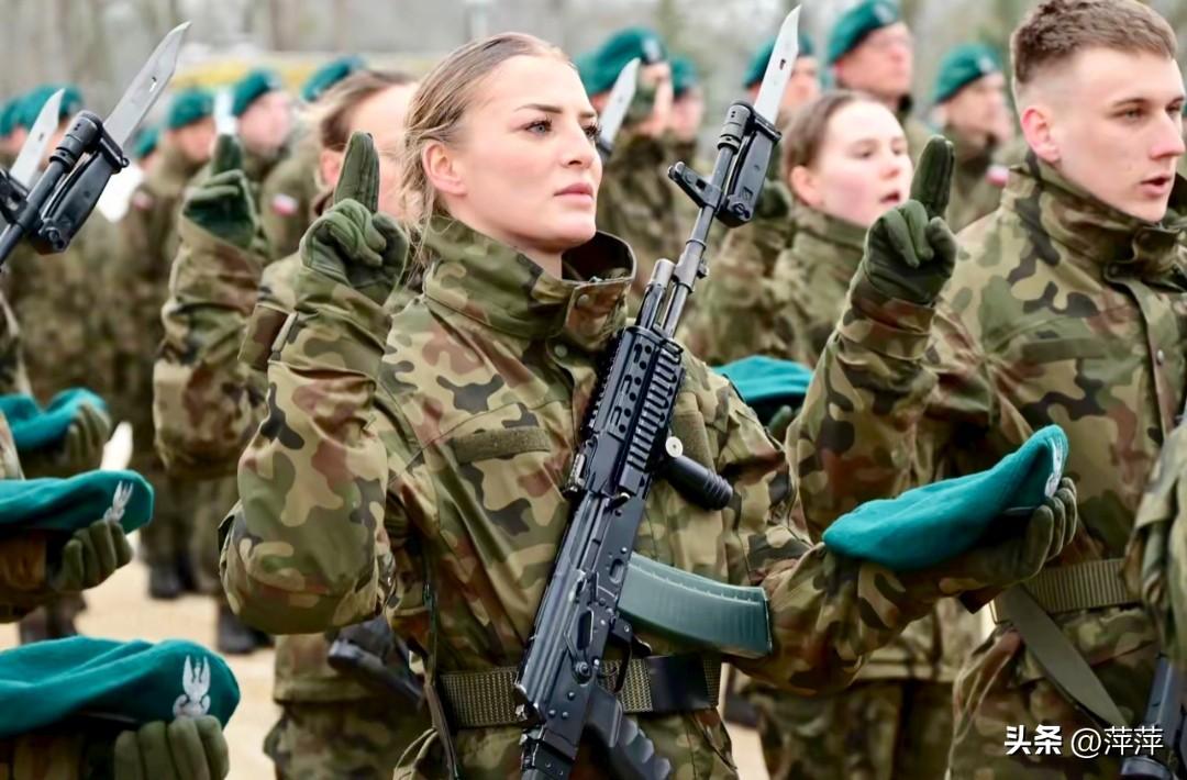 图中是波兰军人，他们行的是两指军礼，食指与中指伸直，其余三指弯曲，象征“荣耀与祖