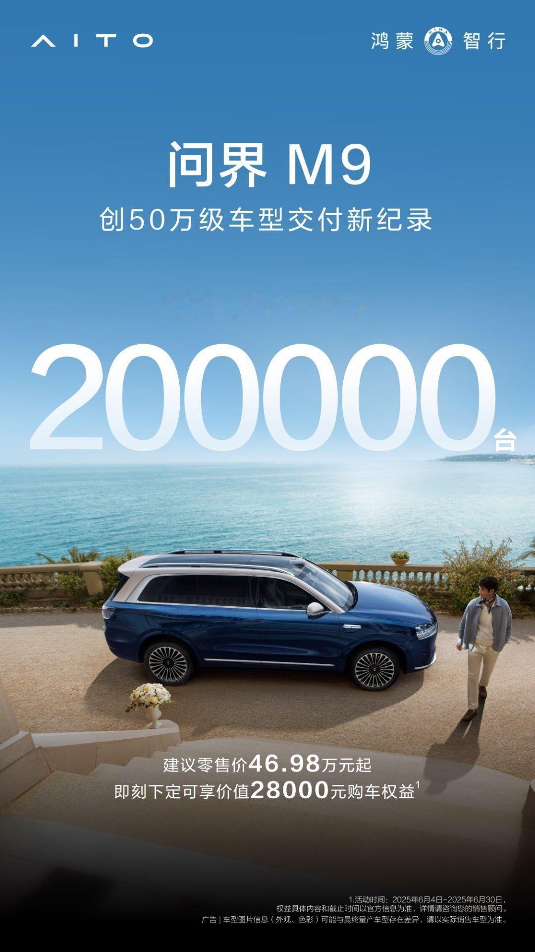 问界M9累计交付突破了20W台，真就是从上市就一直站在顶峰。2025款的M9也依