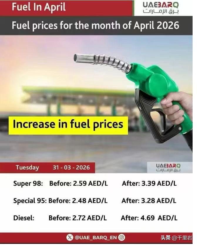 石油土豪家的油价也在大涨啊？！！[捂脸][笑哭][泪奔]
这个图里是阿联酋的最近