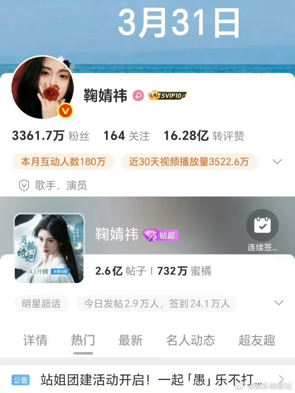 鞠婧祎6天涨粉13万粉丝 实力与热度双向奔赴，人气一路狂飙🔥《月鳞绮纪》开播即