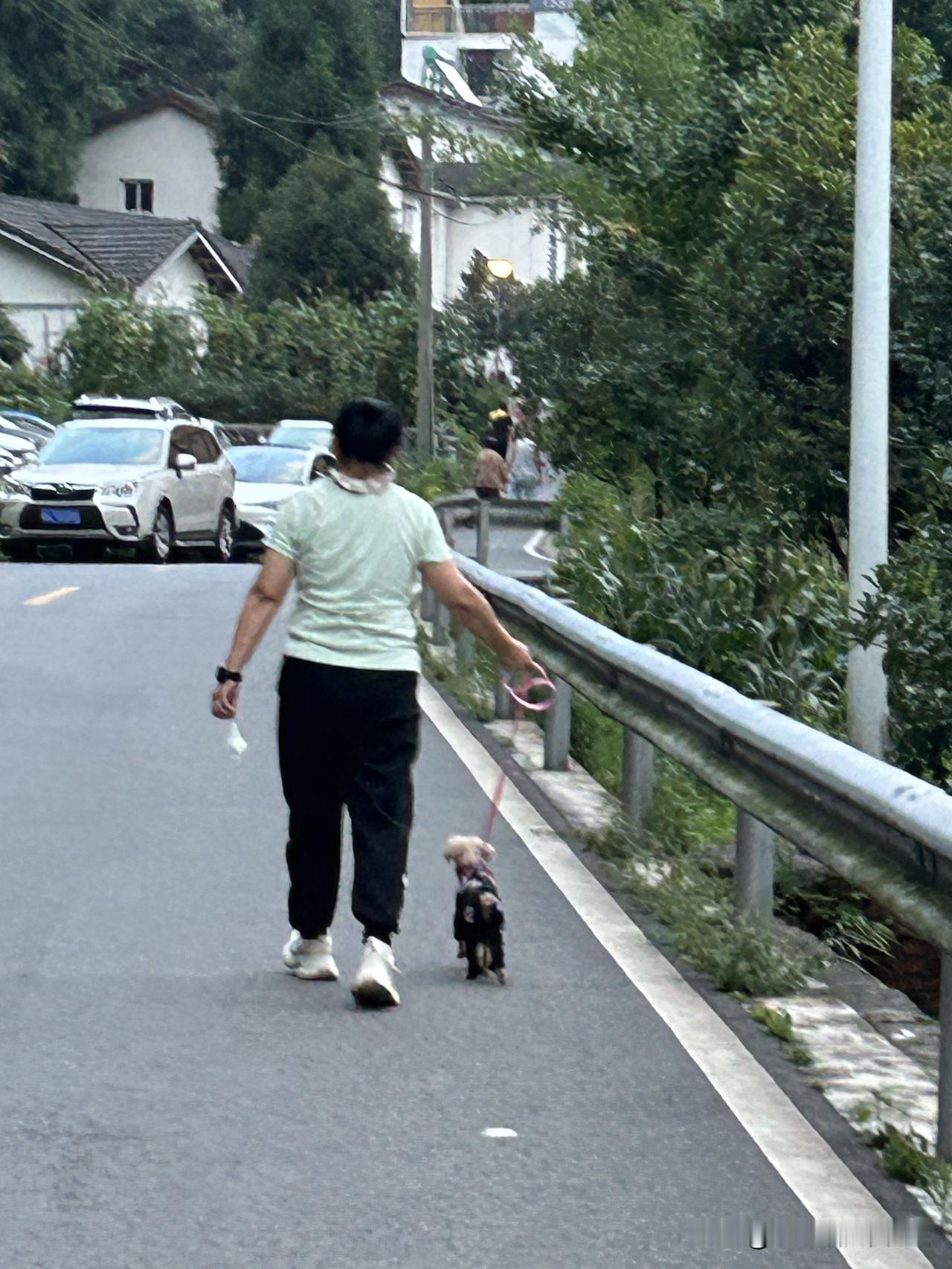 值得表扬的姑娘

这只丢人的小狗狗不小心将大便拉在了人行道上了，姑娘蹲下了身子，