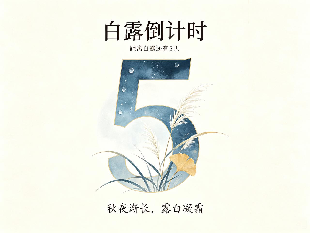 还有5天，就到白露了。
早上出门，草叶上已经能看见露水了。老祖宗就是根据这个景象