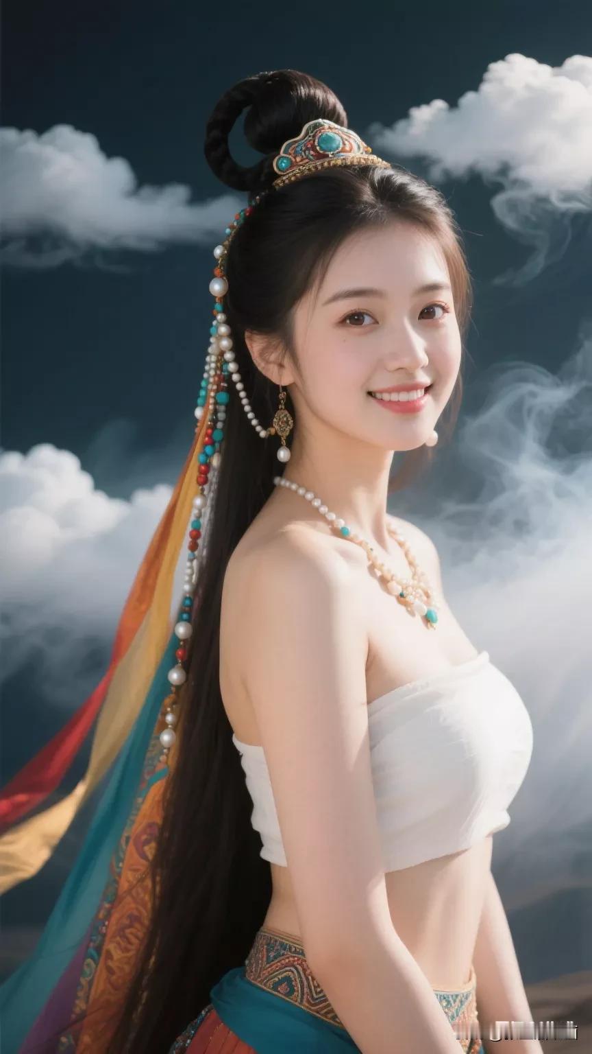 仙气飘飘的古风美人，惊艳了时光！张立启原创书画AI作品古仕女发髻集锦首发第446