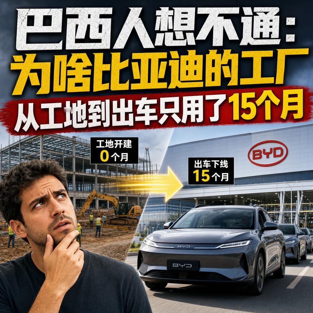 很多人以为，在陌生国家建一座汽车厂至少要熬上两三年。
可比亚迪在巴西只用了15个