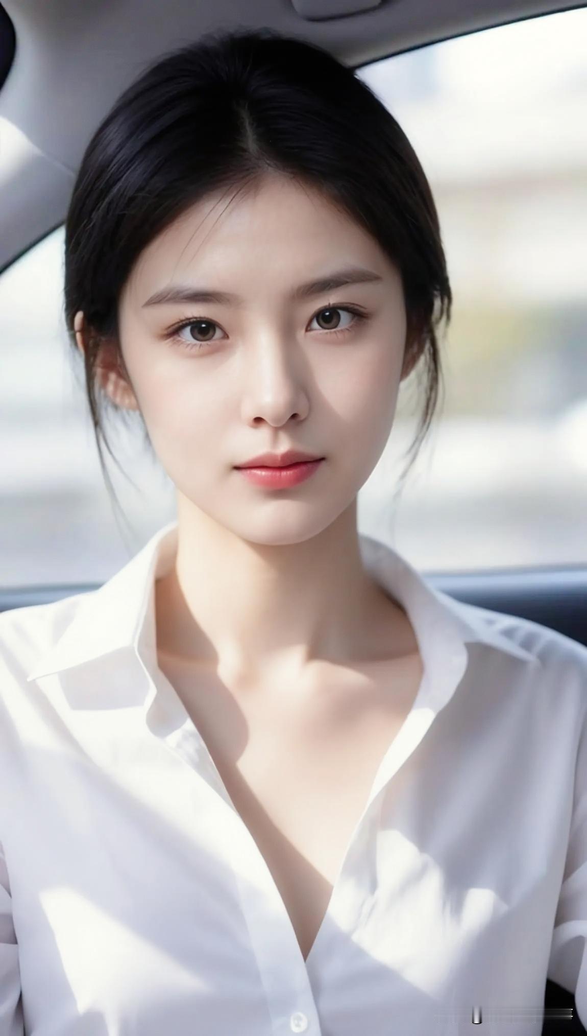 张京穿白色衬衫美不美