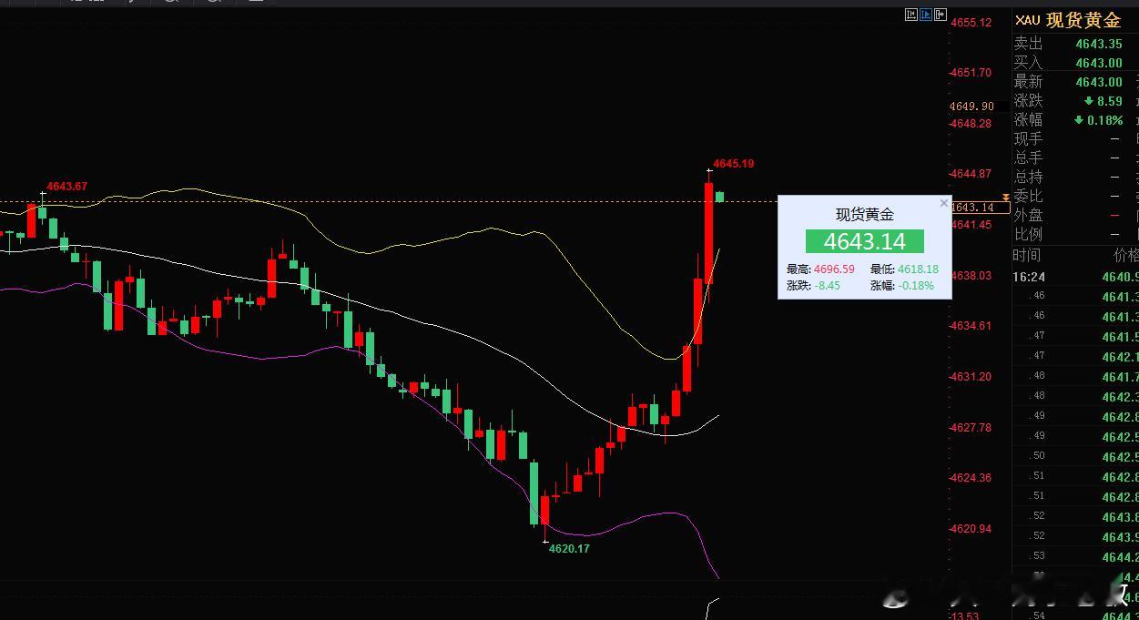 欧盘黄金4620/21多大涨上来4644附近再次止盈230点，日内三连胜了。做黄