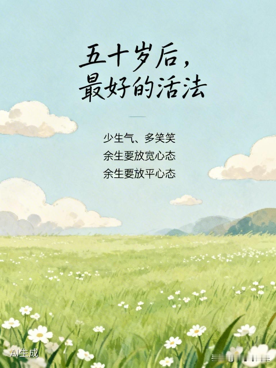 五十岁后，最好的活法：少生气、多笑笑余生要放宽心态 余生要放平心态 
人到五十，