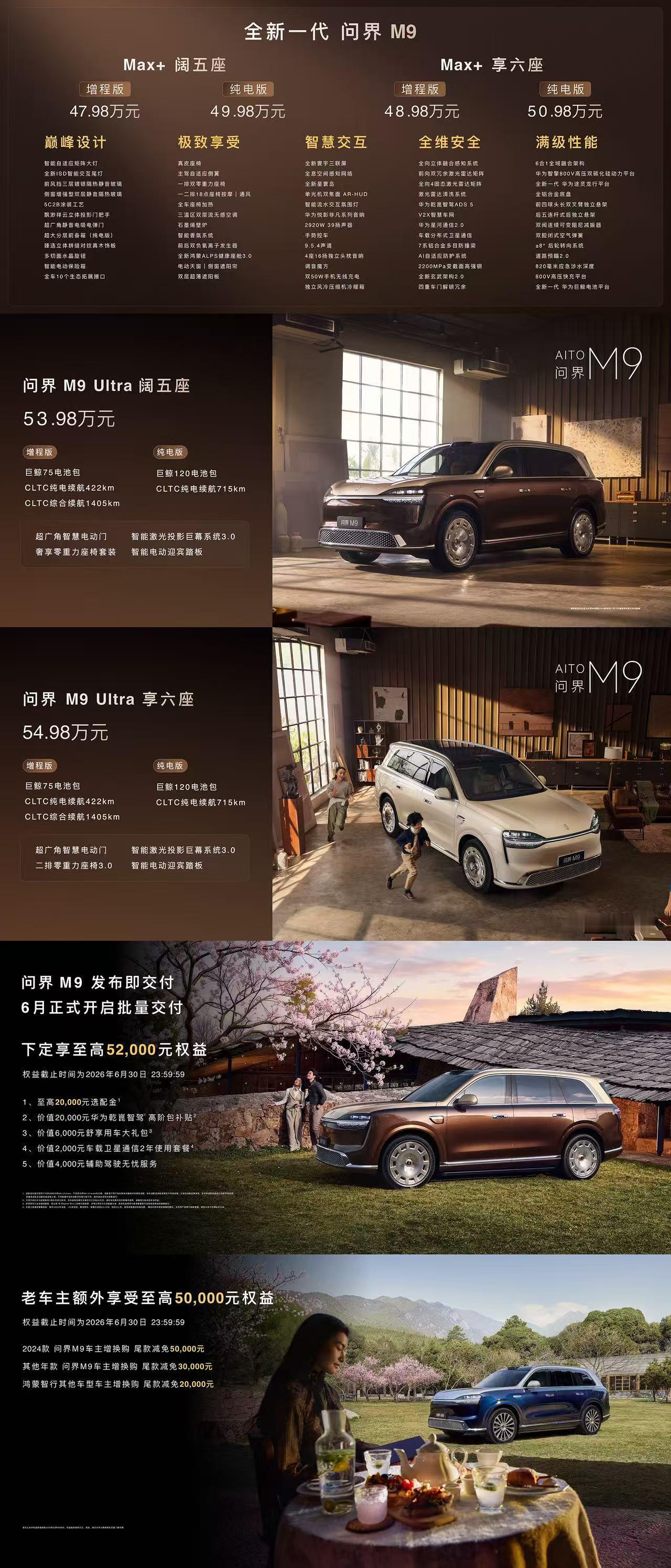 5月27日全新一代问界M9王炸登场！47.98万起的售价诚意满满，还有Ultim