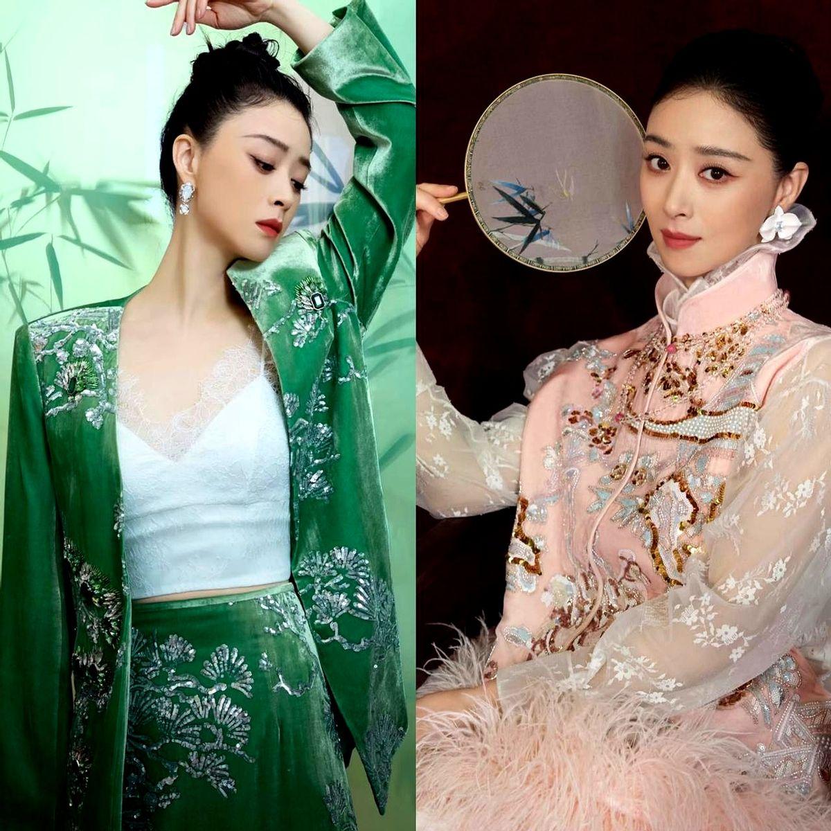 绿色把粉色比下去，蒋欣这次输在哪？

3万块的真丝绿套装配50万翡翠，一出场就把