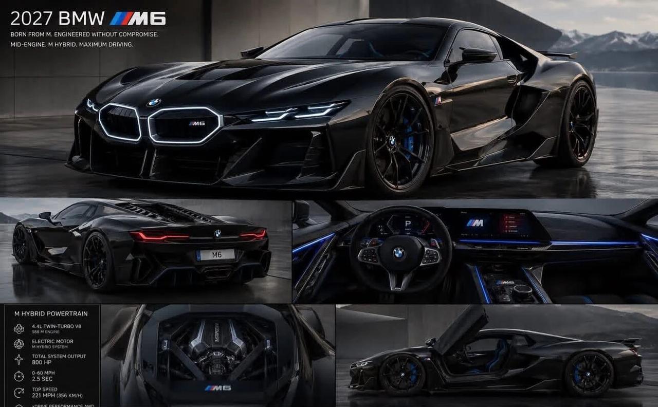 2027款宝马M6中置发动机概念车简直是宝马的一次大胆突破！以往宝马M6是中大型
