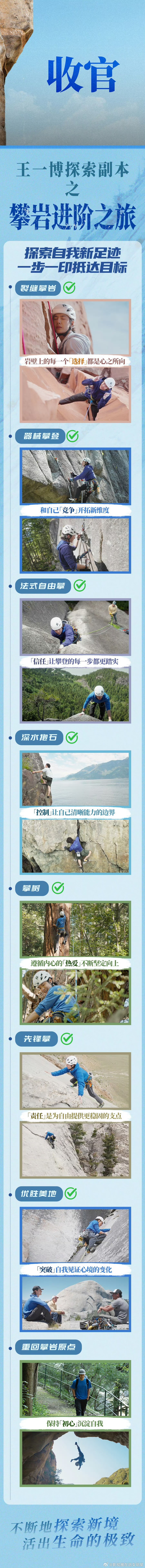 王一博的攀岩进阶之旅即刻收获探索副本，解锁的攀岩进阶之旅。