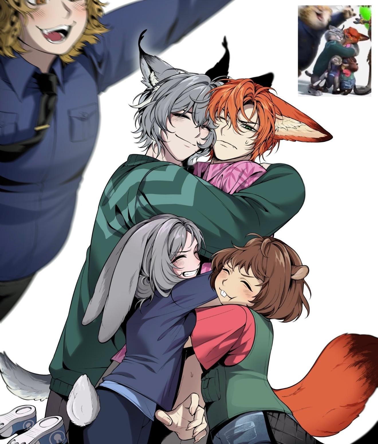 疯狂动物城疯狂动物城2 贴贴🐆🐱🦊🐰🦫（画师twi_bab_） 