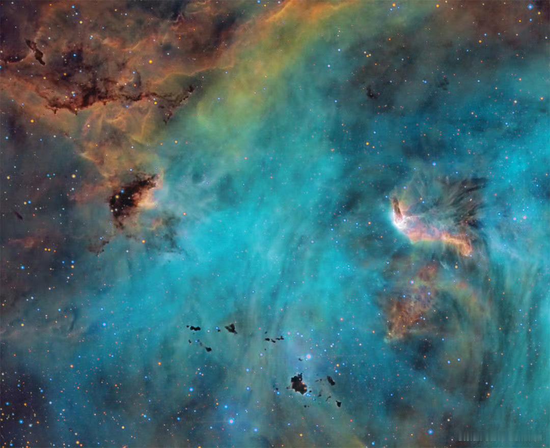 #每天一天文图# 奔鸡星云的恒星与云球 ​​​