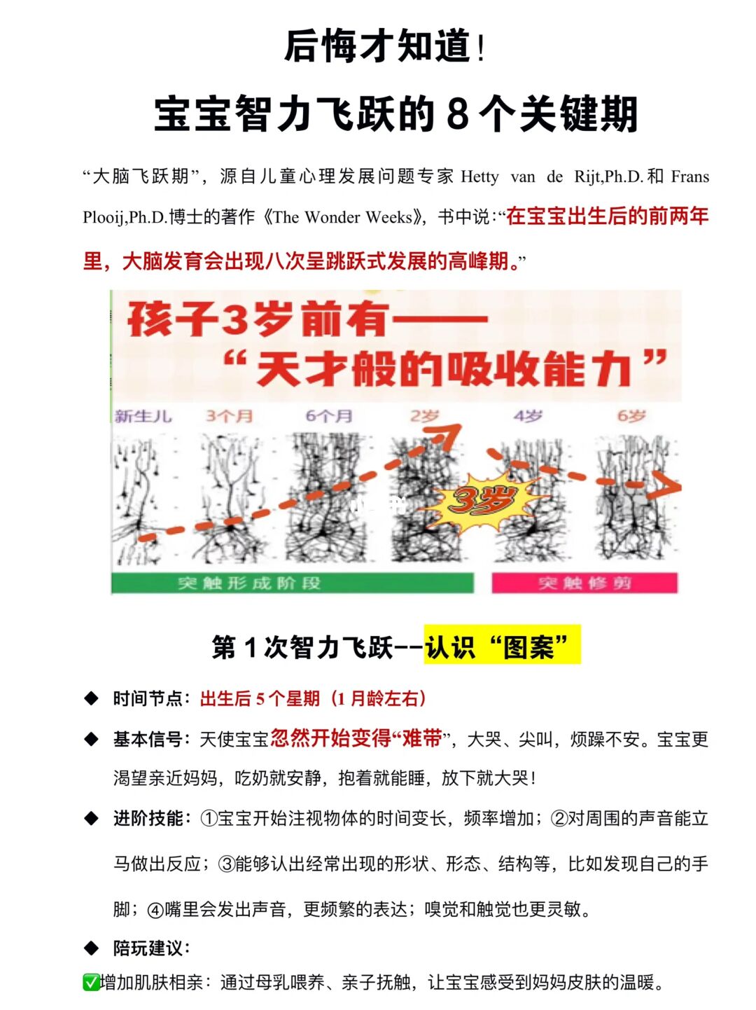 抓住宝宝大脑飞跃8个关键期‼️早教+饮食方案