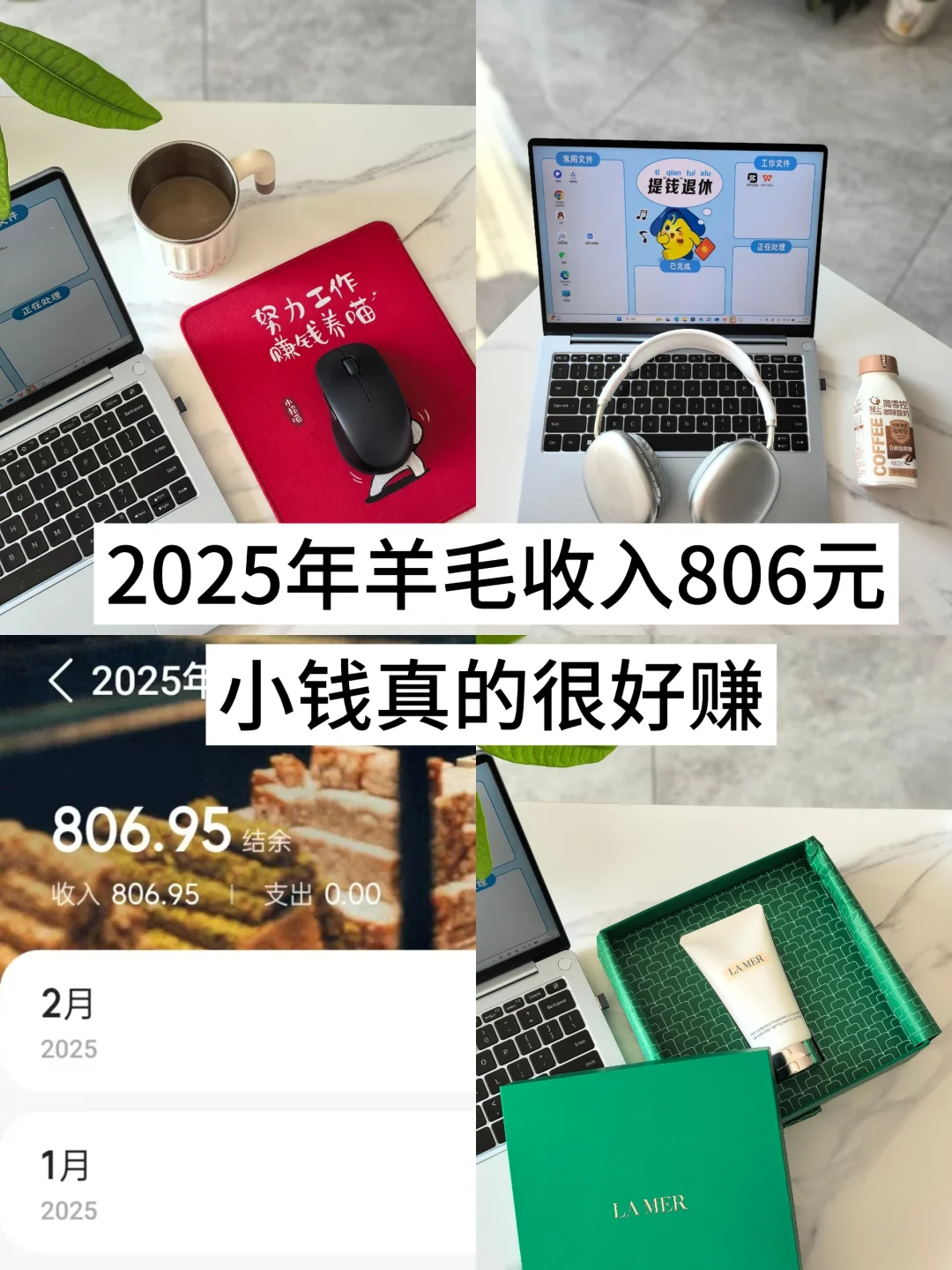 2025年羊毛收入800元，小钱真的很好赚