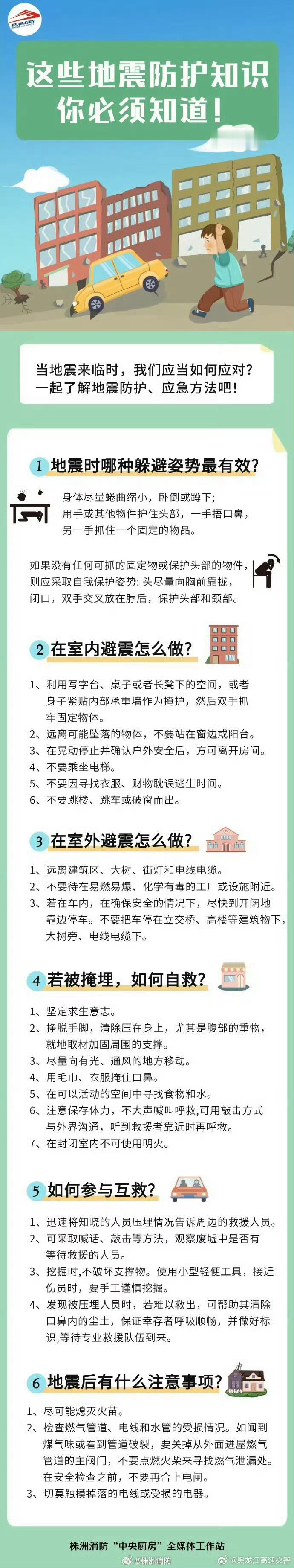 四川地震 天呐 祝平安！！请大家人手一份地震自救指南 关键时刻真的能保命！！！ 