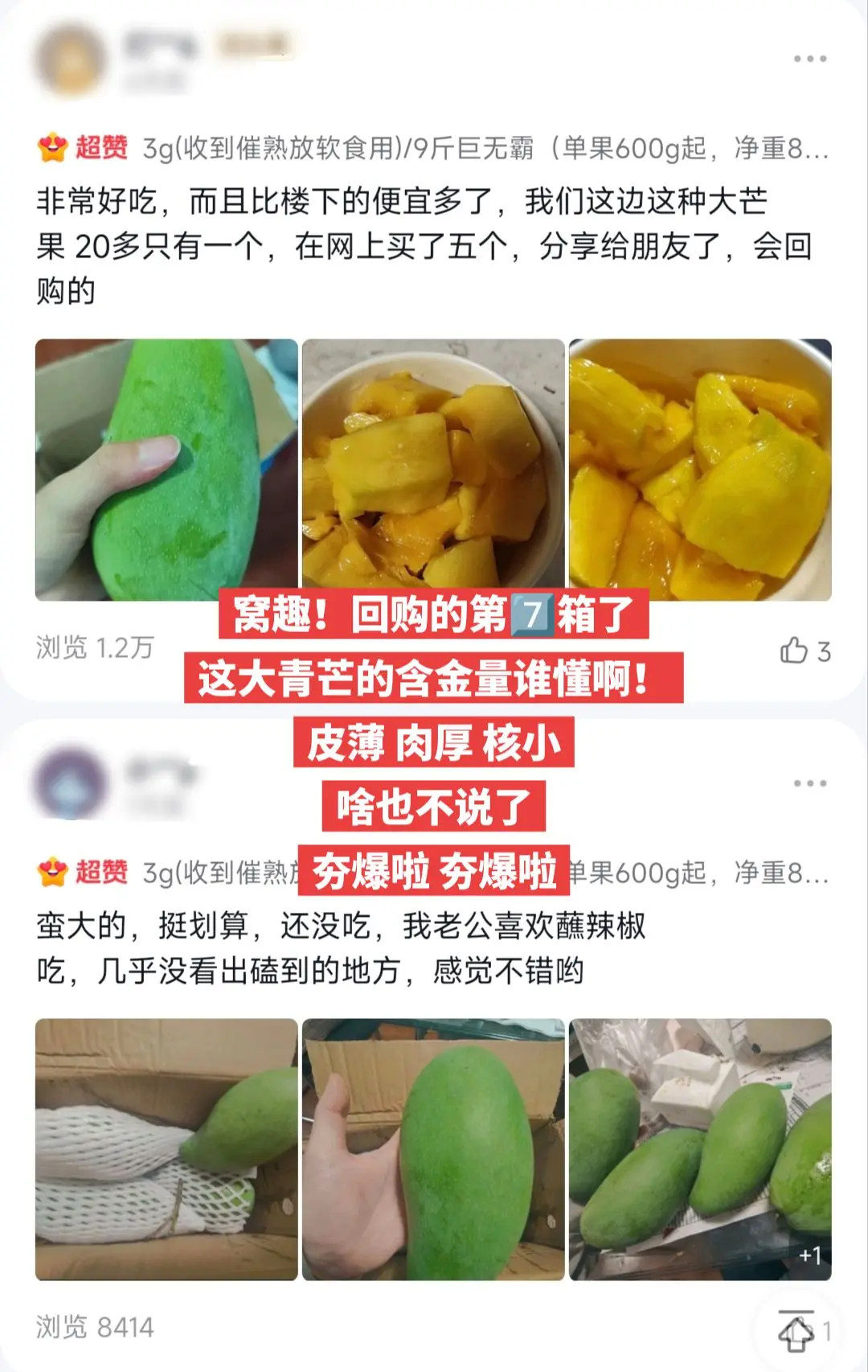 快来薅这大青芒了，又好吃又便宜，绝绝子。