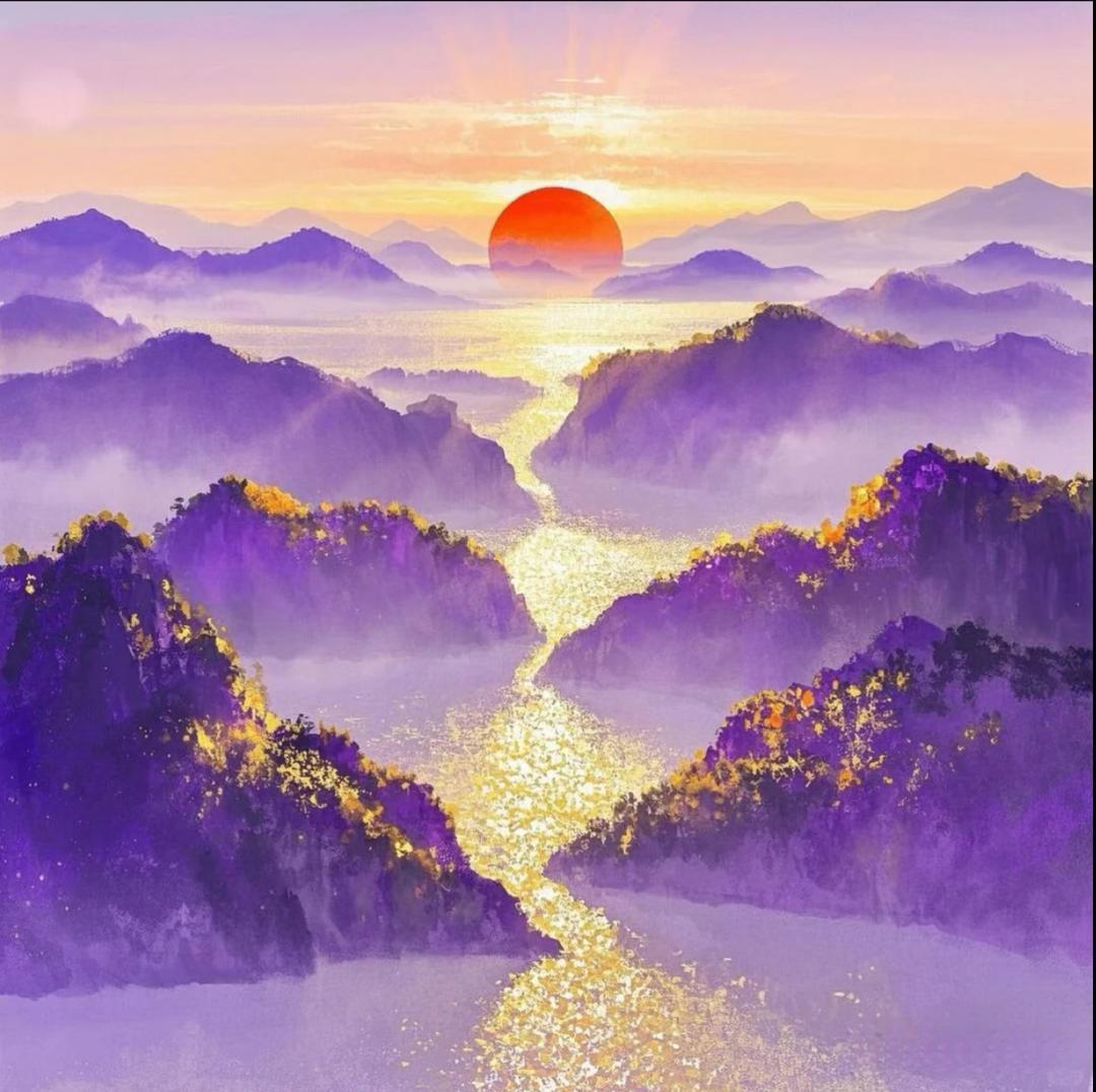 鸿运当头，紫气东来，财源滚滚。
传统文化 绘画