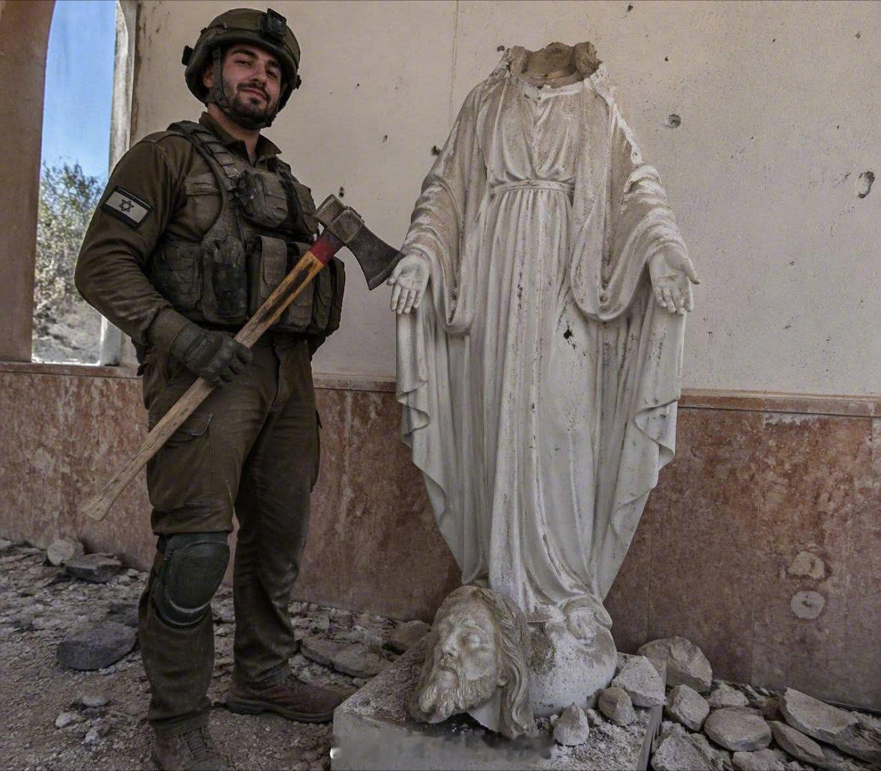 以色列士兵又斩首了耶稣雕像。这是多大仇。，美伊停火协议