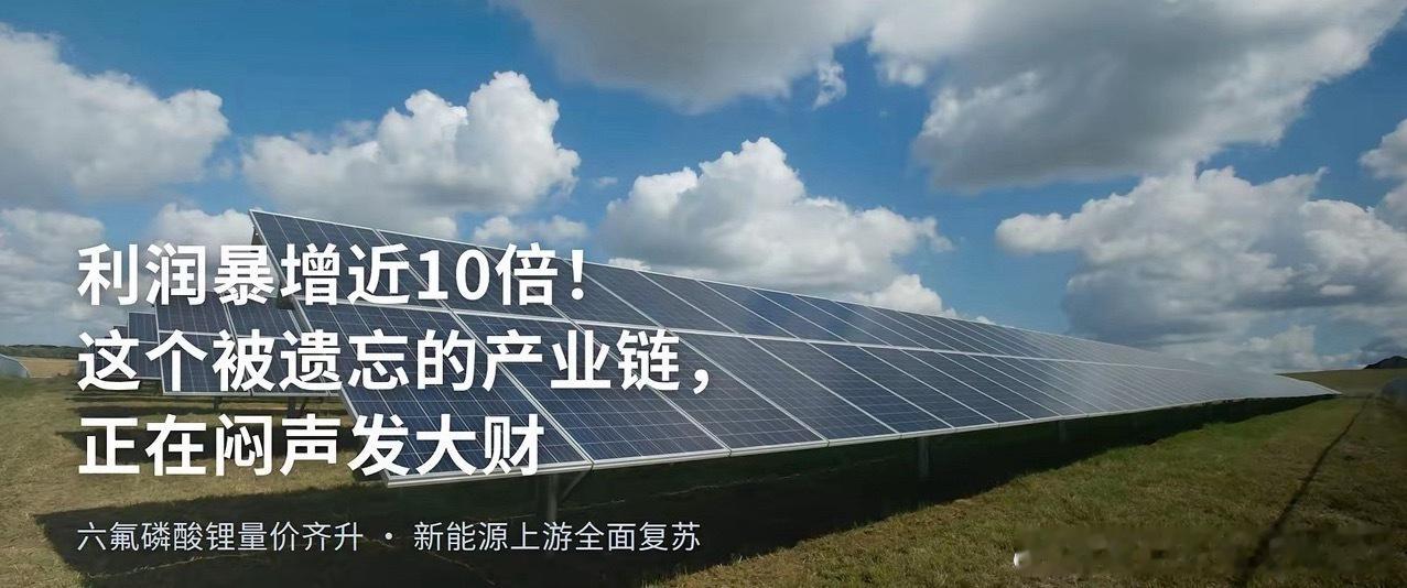 六氟磷酸锂！利润暴增近10倍！这个被遗忘的产业链，正在闷声发大财多氟多上半年预增