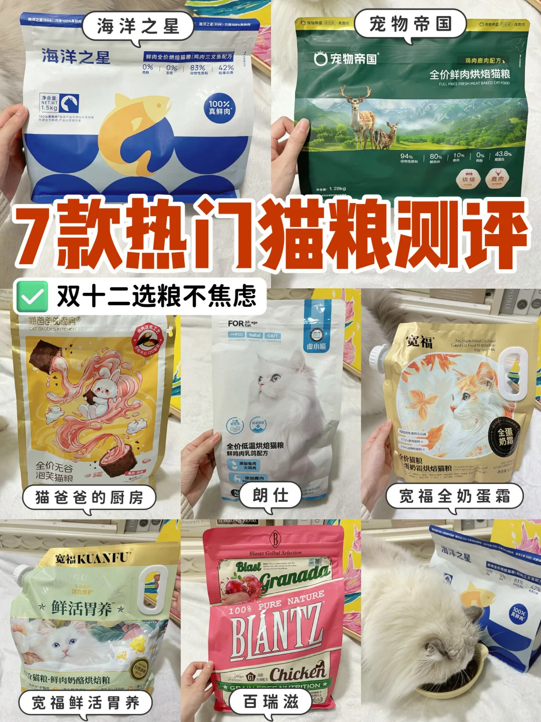 7款热门猫粮测评｜双十二选粮不焦虑