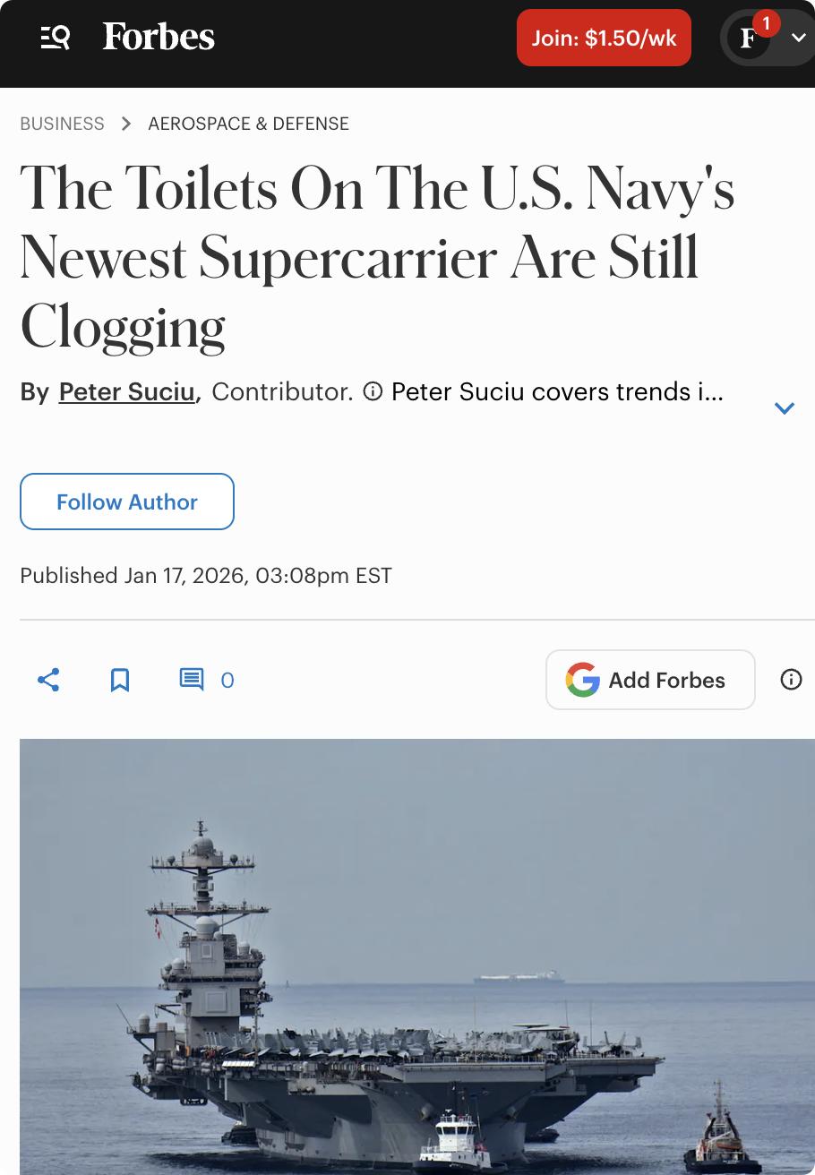 该系统与邮轮上使用的类似，但更为复杂，且在2021年就曾出现问题。此前“乔治·H