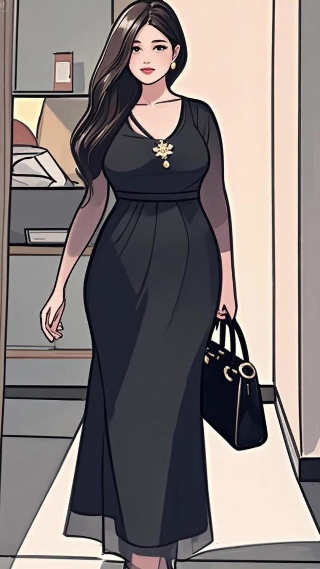 高级感穿搭 显瘦遮肉 黑色系御姐穿搭 连衣裙 优雅大气