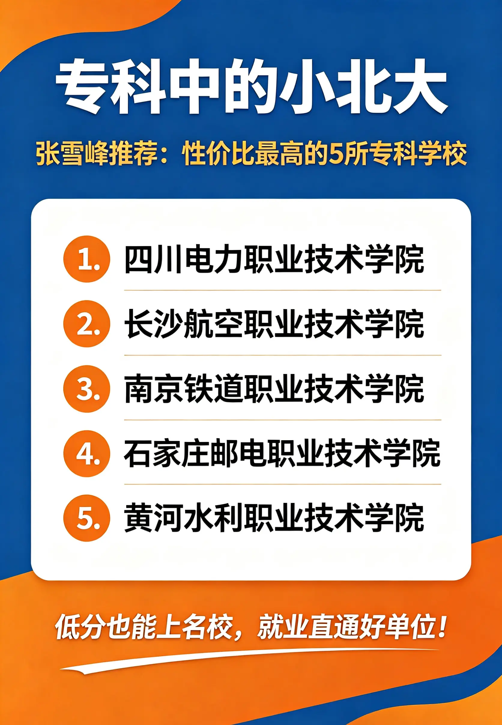 专科里的小北大。专科里的小北大，毕业就有铁饭碗！