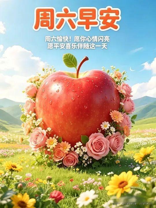 今天早上好，愿你心情像苹果一样红润！