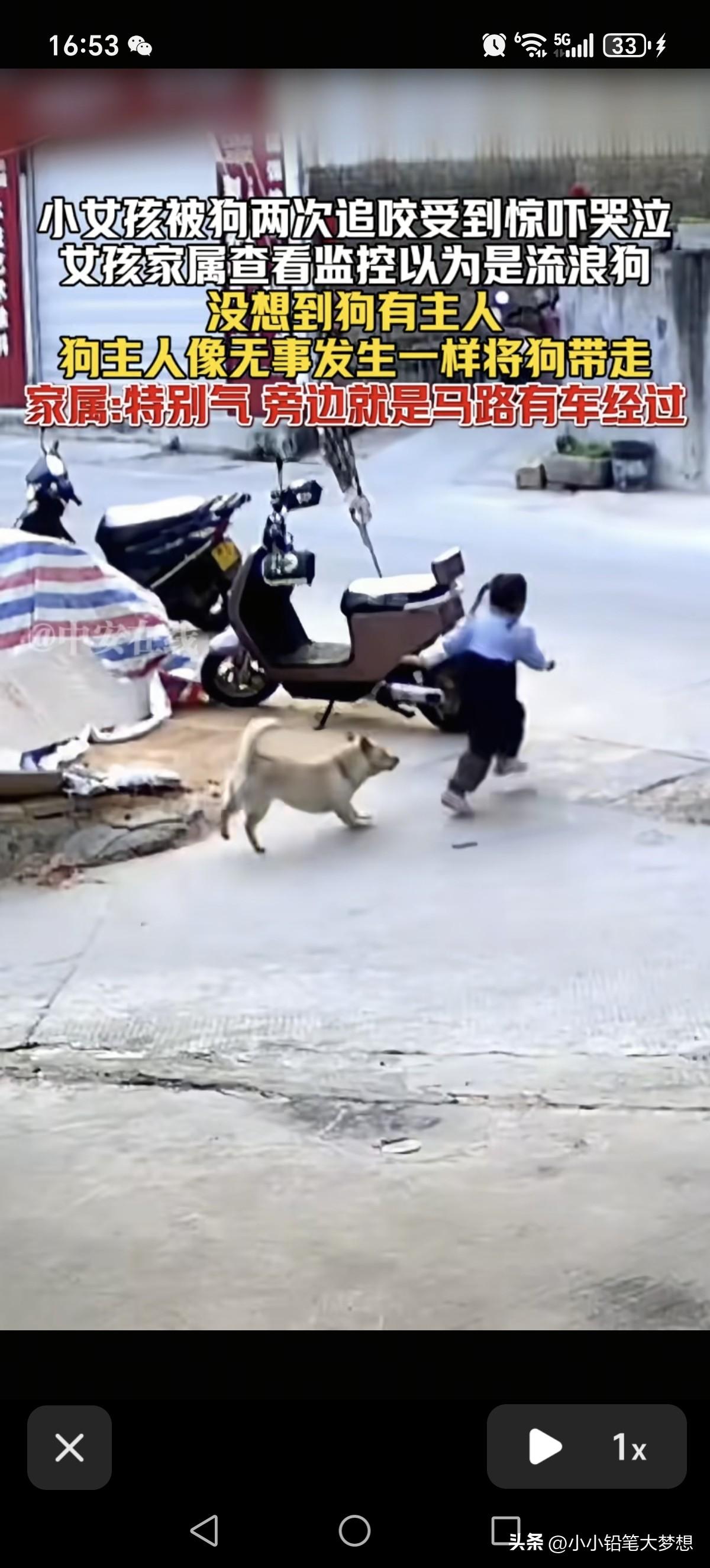这就是所谓养狗人的素质，真是太离谱了！3月25号，福建，小女孩被狗两次追咬，没想