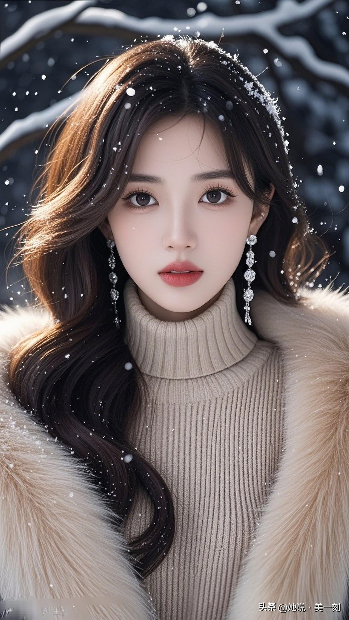 雪中美人，冰肌玉骨。女人最耐看的长相是什么样的 冬日仙境中的甜美少女，雪中绽放的