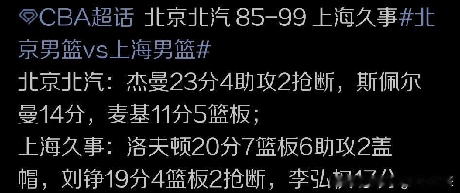 不知大家透过上海久事和北京北汽的季后赛半决赛第四场比拼，特别是这场比赛进程中的戏