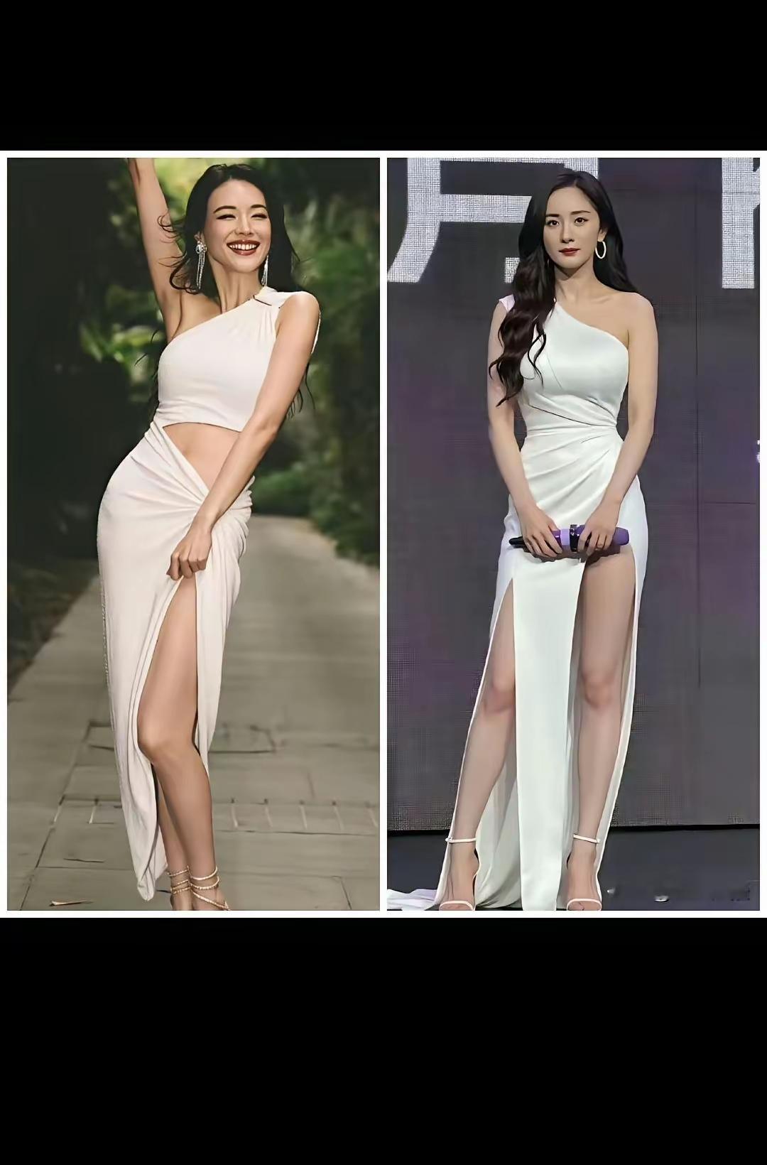 都说舒淇年纪比杨幂大，身材也没杨幂出众，可同样的造型，还就得是舒淇更漂亮养眼。把