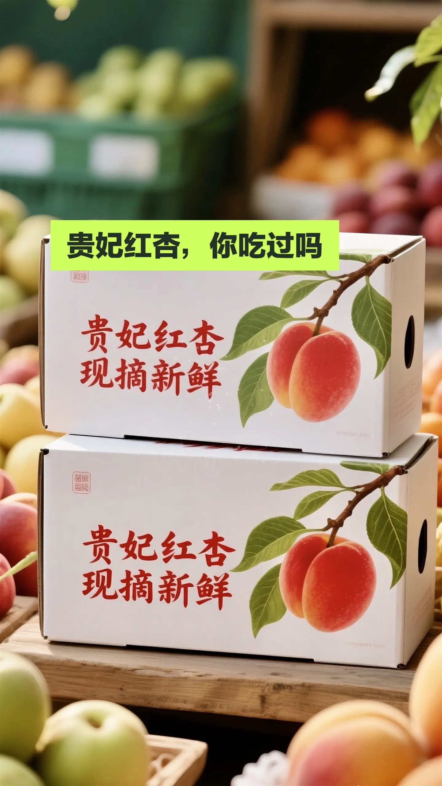推荐时令水果贵妃大红杏 真的好吃！一口下去，鲜嫩多汁！好吃到停不下来＃...