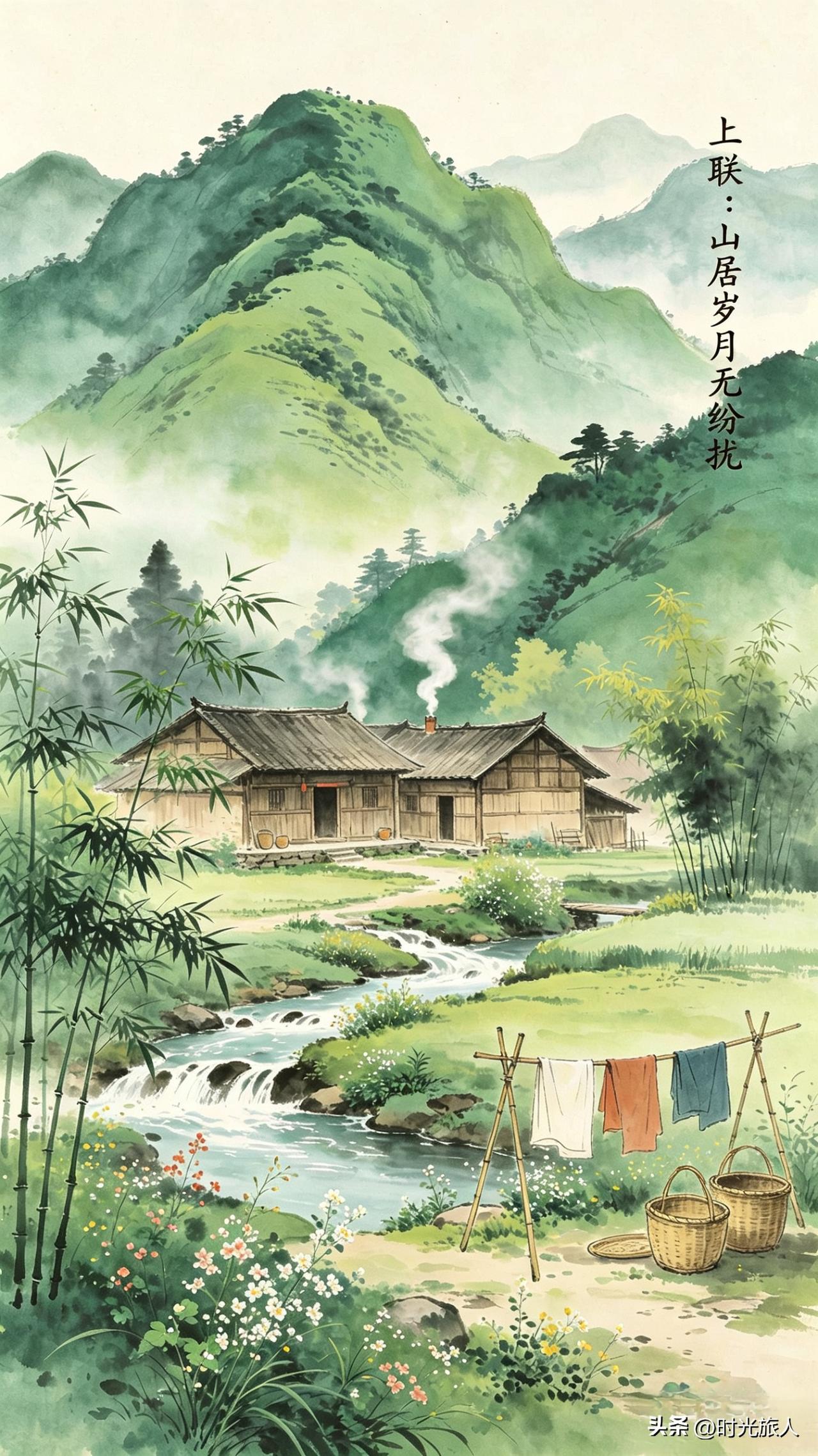 圈子里近来偶得清雅佳联，
落笔淡然，风骨天成。短句平仄相宜、意境恬淡悠远，文辞温