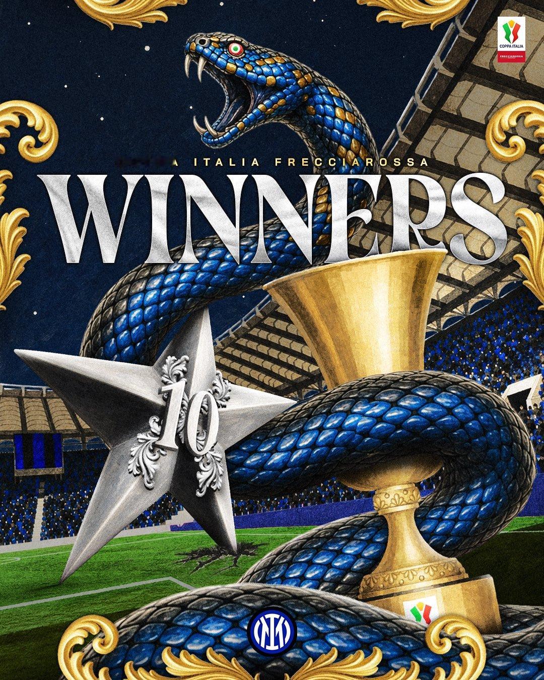 2-0击败拉齐奥，国际米兰成为了红箭特快列车意大利杯冠军 🇮🇹🏆拉齐奥0比